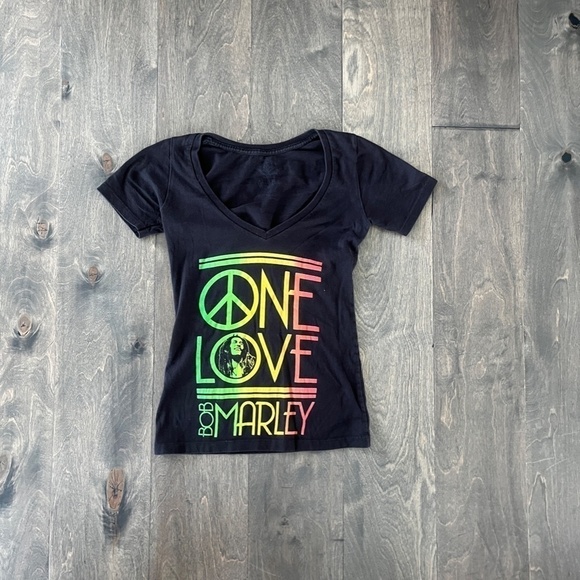 BOB MARLEY One Love Band TEE V Neck Small - Picture 1 of 3